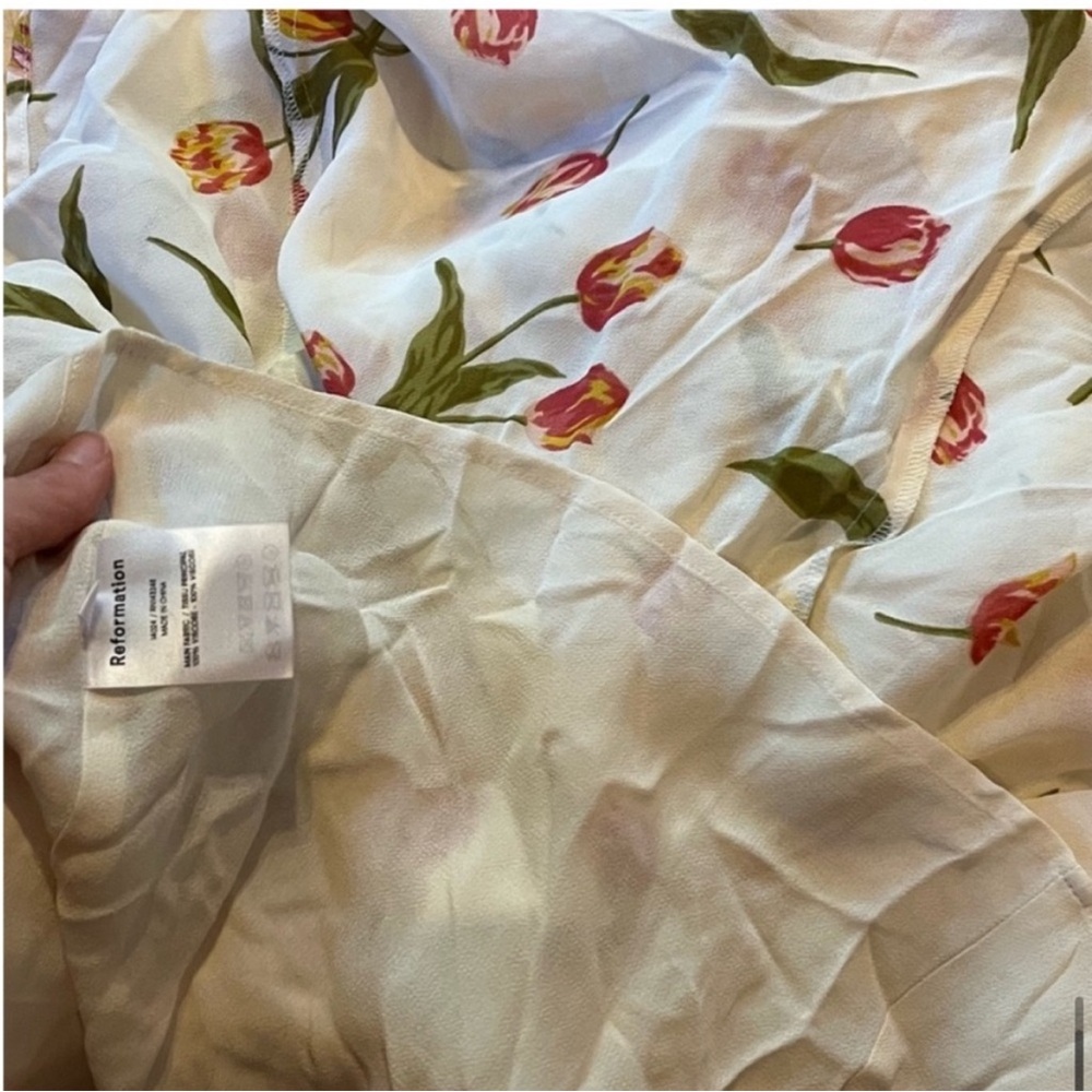 NWT Reformation Brewer Dress Bianca cream w floral print small - Picture 11 of 12